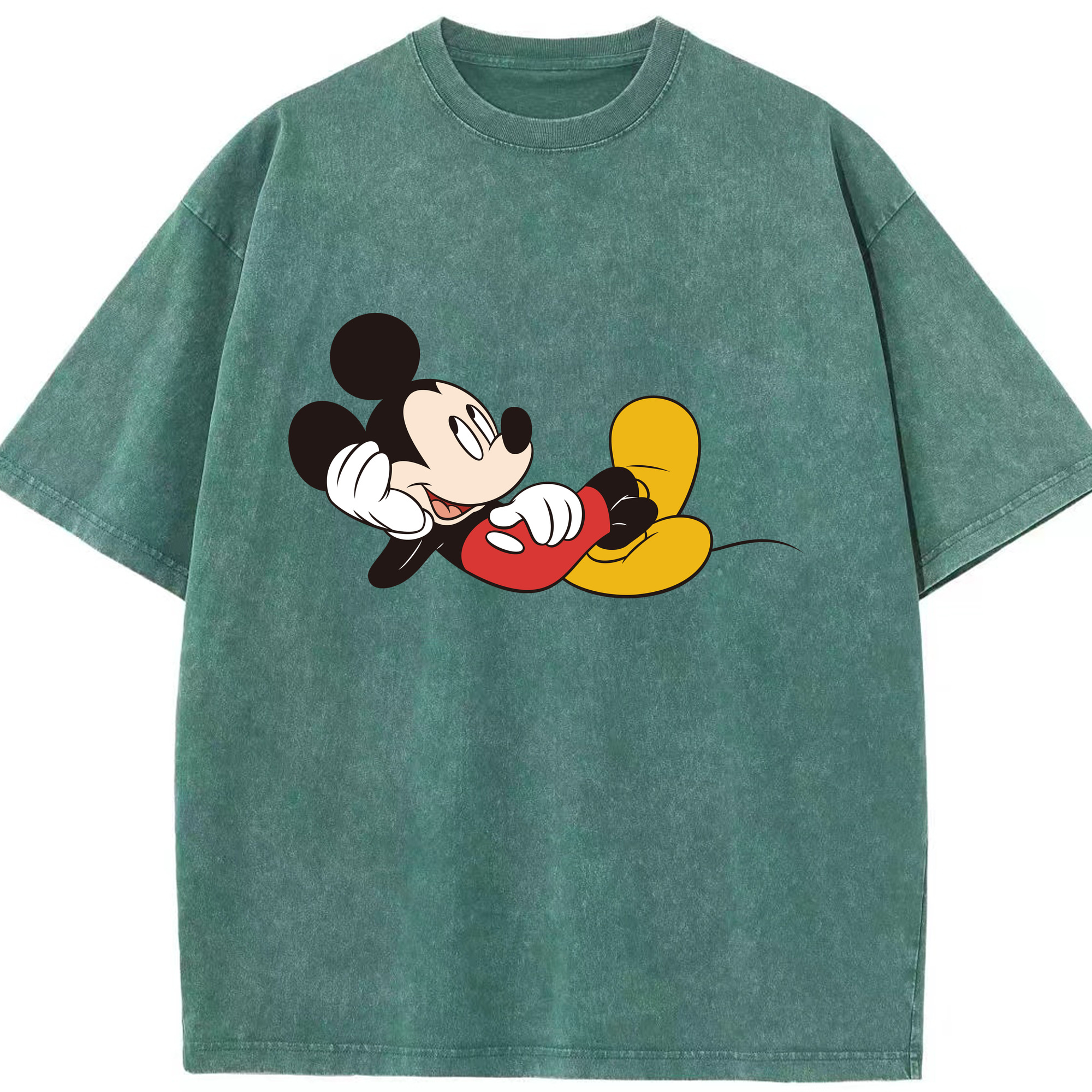 （画像用） ミッキーマウス Mickey Mouse 綿100% ヴィンテージ風 半袖Tシャツ（フロントプリント）